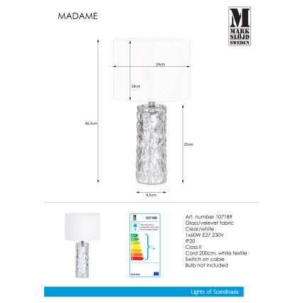 Markslöjd 107189 - Bordslampa MADAME 1xE27/40W/230V