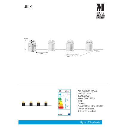 Markslöjd 107203 - Kristall Bordslampa JINX 4xGU10/6W/230V