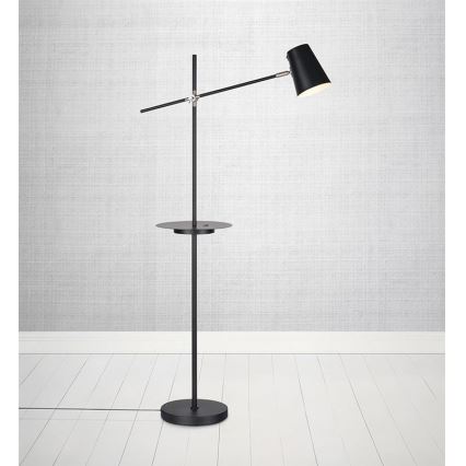 Markslöjd 107307 - Golvlampa med USB LINEAR 1xE14/40W/230V