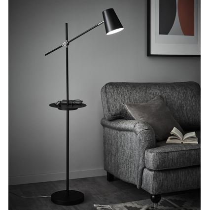 Markslöjd 107307 - Golvlampa med USB LINEAR 1xE14/40W/230V