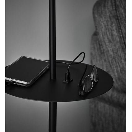 Markslöjd 107307 - Golvlampa med USB LINEAR 1xE14/40W/230V