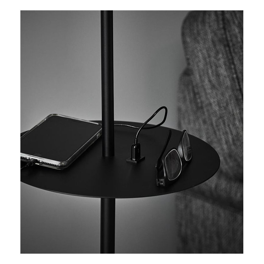Markslöjd 107307 - Golvlampa med USB LINEAR 1xE14/40W/230V