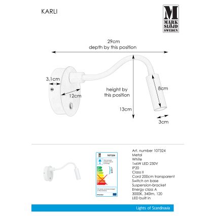 Markslöjd 107324 - LED Väggbelysning KARLI LED/6W/230V