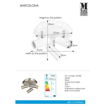 Markslöjd 107350 - SpotLjusbarCELONA 3xGU10/12W/230V