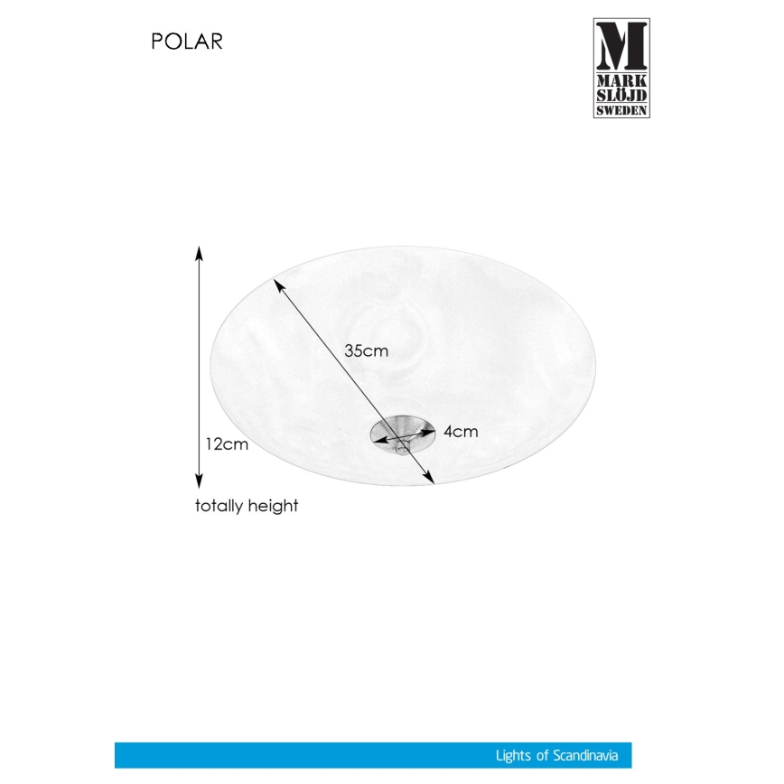 Markslöjd 107360 - Taklampa POLAR 2xE14/40W/230V diameter 35 cm