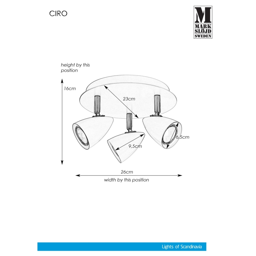 Markslöjd 107412 - Spotlight CIRO 3xGU10/35W/230V