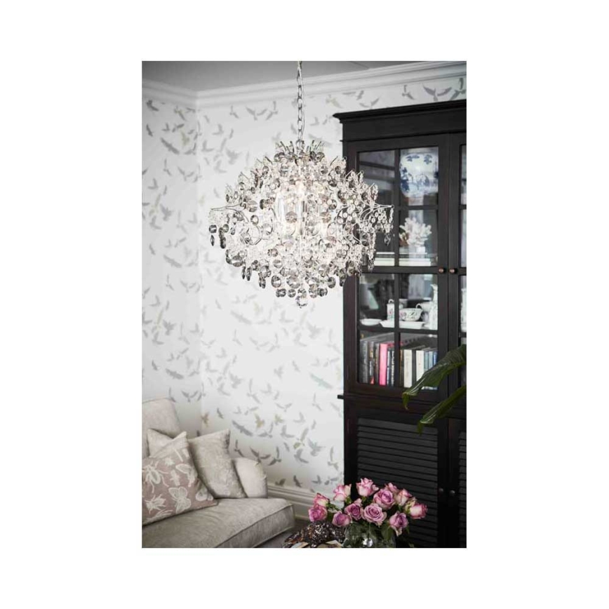 Markslöjd 107415 - Kristallkrona med kedja HIDDEN 6xE14/40W/230V