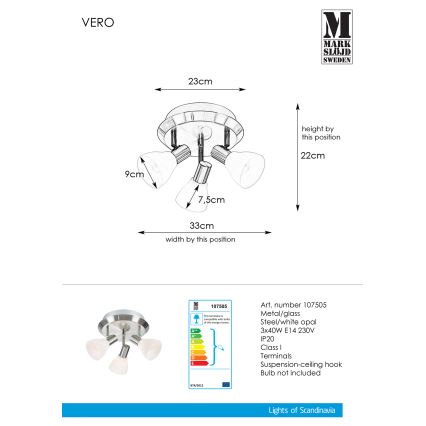 Markslöjd 107505 - Spotlight VERO 3xE14/40W/230V skinande krom