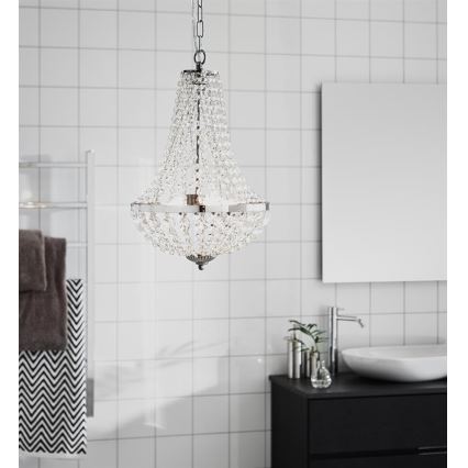 Markslöjd 107550 - Kristall Badrum Ljuskrona med kedja GRÄNSÖ 2xG9/20W/230V