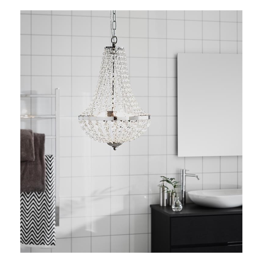 Markslöjd 107550 - Kristall Badrum Ljuskrona med kedja GRÄNSÖ 2xG9/20W/230V