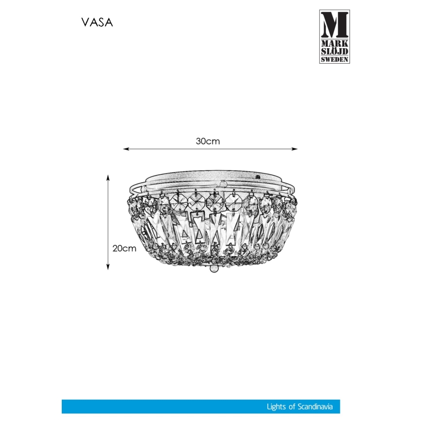 Markslöjd 107587 - Takbelysning VASA 3xE14/40W/230V