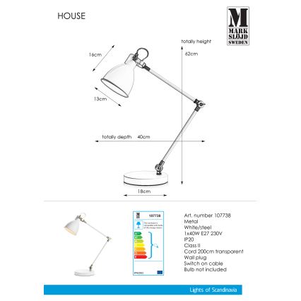 Markslöjd 107738 - Bordslampa Hem 1xE27/40W/230V
