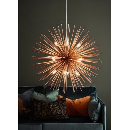 Markslöjd 107752 - Ljuskrona med textilsladd SOLEIL 12xE14/20W/260V Roséguld