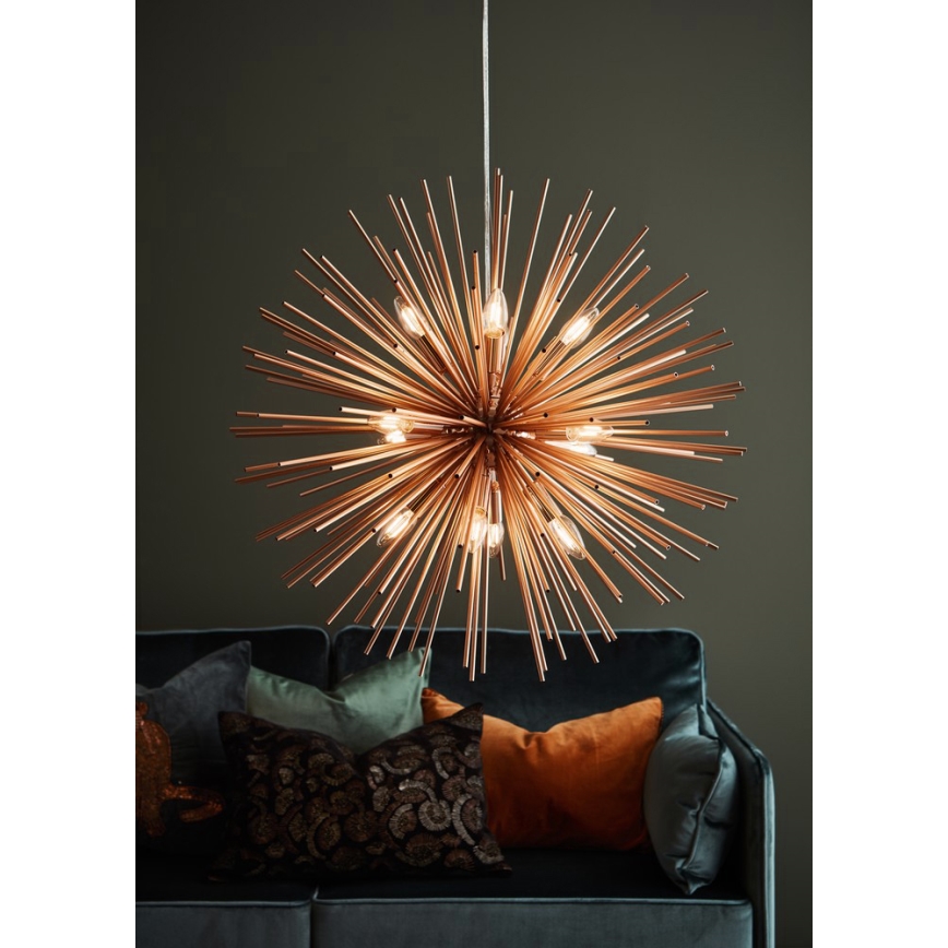 Markslöjd 107752 - Ljuskrona med textilsladd SOLEIL 12xE14/20W/260V Roséguld