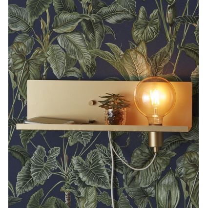 Markslöjd 107791 - Dimbar Väggbelysning med USB MULTI 1xE27/60W/230V