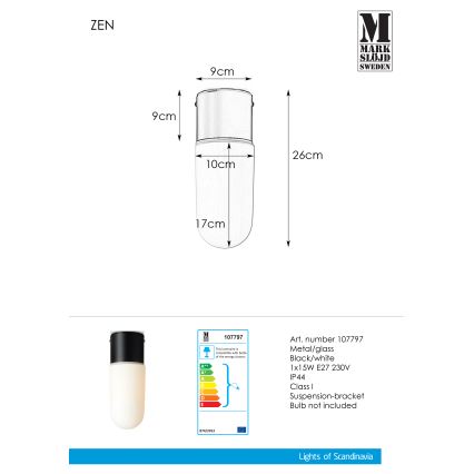 Markslöjd 107797 - Badrumsbelysning tak ZEN 1xE27/15W/230V IP44