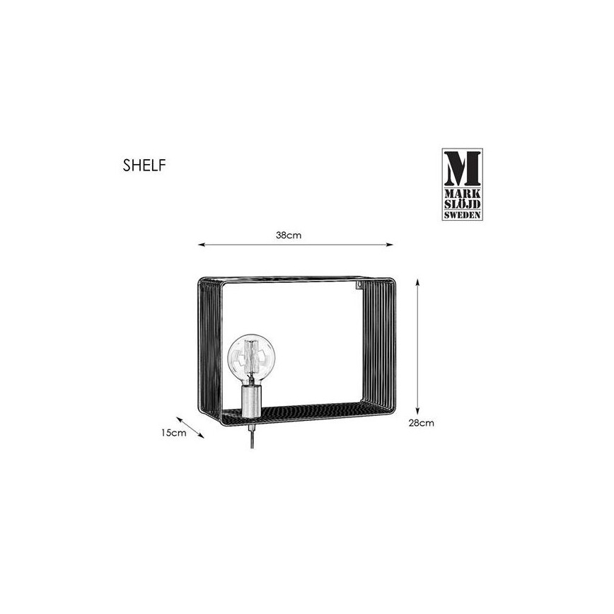 Markslöjd 107814 - Väggbelysning Hylla 1xE27/60W/230V