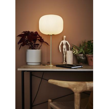 Markslöjd 107819 - Bordslampa SOBER 1xE27/60W/230V vit/mässing