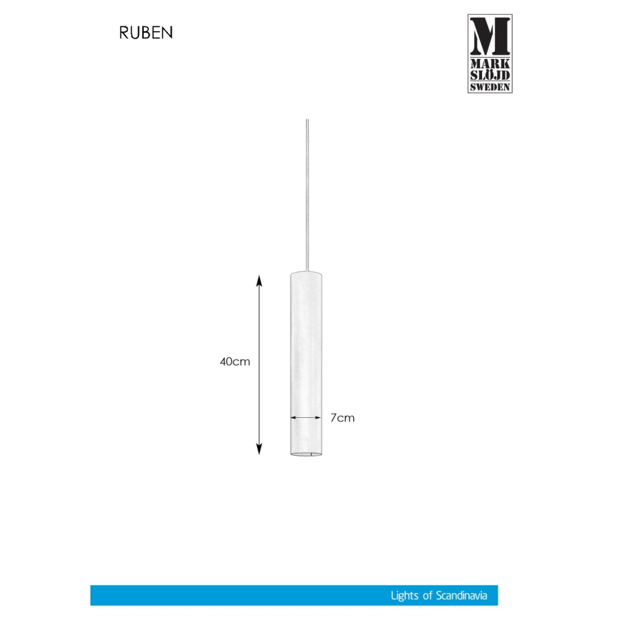 Markslöjd 107880 - Ljuskrona med snöre RUBEN 1xGU10/35W/230V