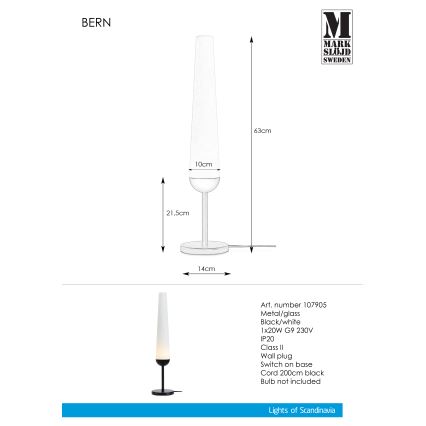 Markslöjd 107905 - Bordslampa BERN 1xG9/20W/230V