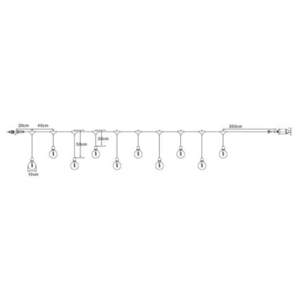 Markslöjd 108021 - LED-slinga Utomhus24 stjärnaT 7,5m 10xLED/2,9W/230V IP44