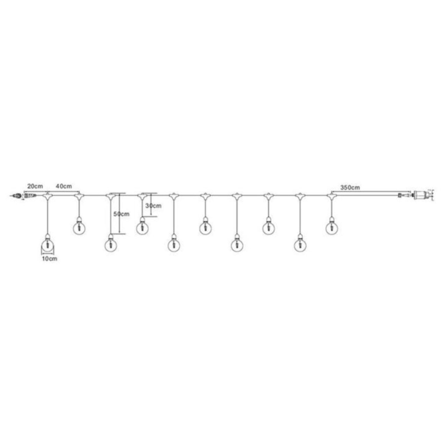 Markslöjd 108021 - LED-slinga Utomhus24 stjärnaT 7,5m 10xLED/2,9W/230V IP44