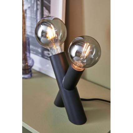 Markslöjd 108052 - Bordslampa SIMUL 1xE27/40W + 1xE14/40W/230V svart