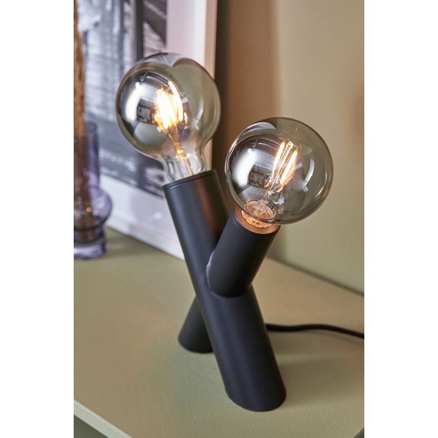 Markslöjd 108052 - Bordslampa SIMUL 1xE27/40W + 1xE14/40W/230V svart