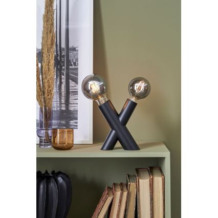 Markslöjd 108052 - Bordslampa SIMUL 1xE27/40W + 1xE14/40W/230V svart