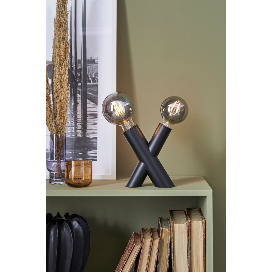 Markslöjd 108052 - Bordslampa SIMUL 1xE27/40W + 1xE14/40W/230V svart