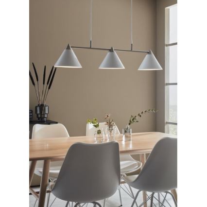 Markslöjd 108075 - Ljuskrona med snöre KLINT 3xE14/40W/230V vit