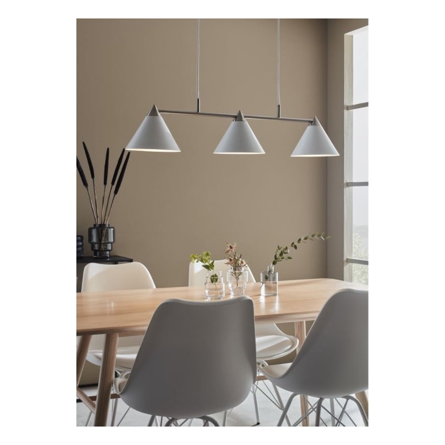 Markslöjd 108075 - Ljuskrona med snöre KLINT 3xE14/40W/230V vit