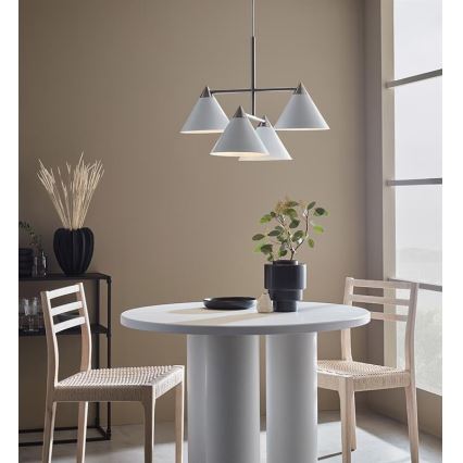 Markslöjd 108077 - Ljuskrona med snöre KLINT 4xE14/40W/230V vit