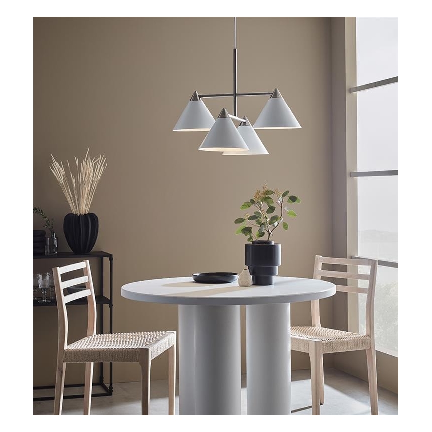 Markslöjd 108077 - Ljuskrona med snöre KLINT 4xE14/40W/230V vit