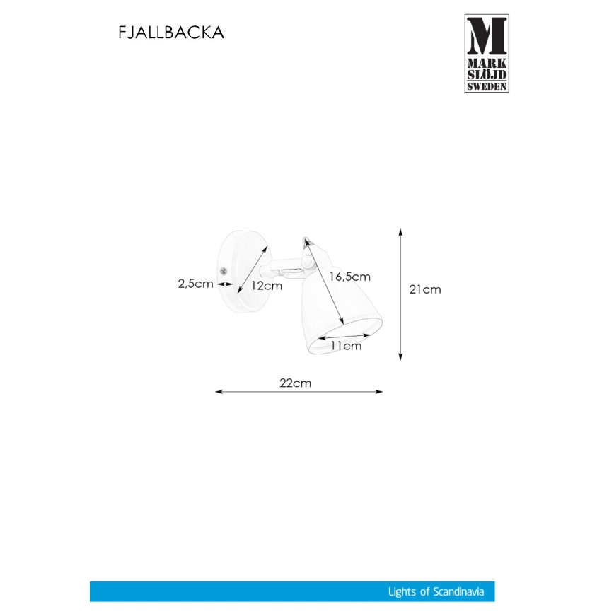 Markslöjd 108082 - Badrumsbelysning vägg FJÄLLBACKA 1xG9/20W/230V IP44