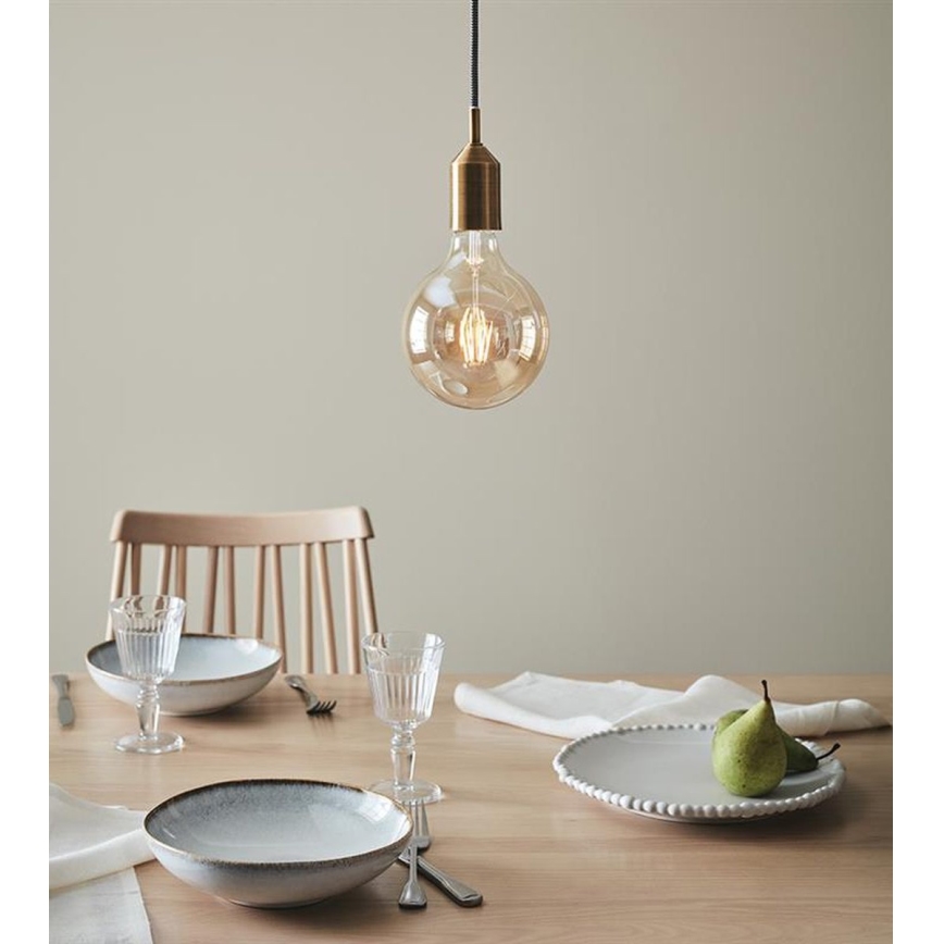 Markslöjd 108098 - Ljuskrona med snöre BRONX 1xE27/60W/230V brons
