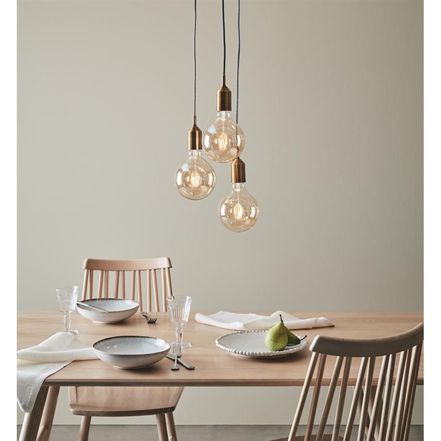 Markslöjd 108099 - Ljuskrona med snöre BRONX 3xE27/60W/230V brons