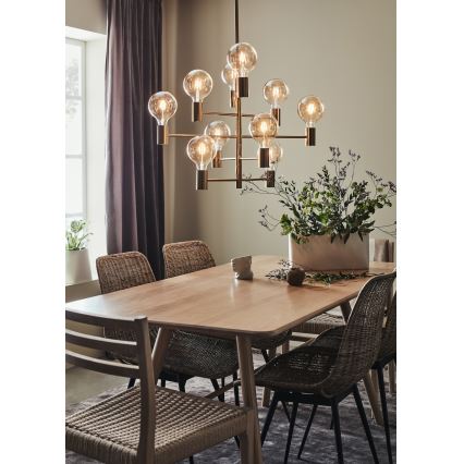 Markslöjd 108117 - Ljuskrona på stång PARIS 10xE27/60W/230V guld