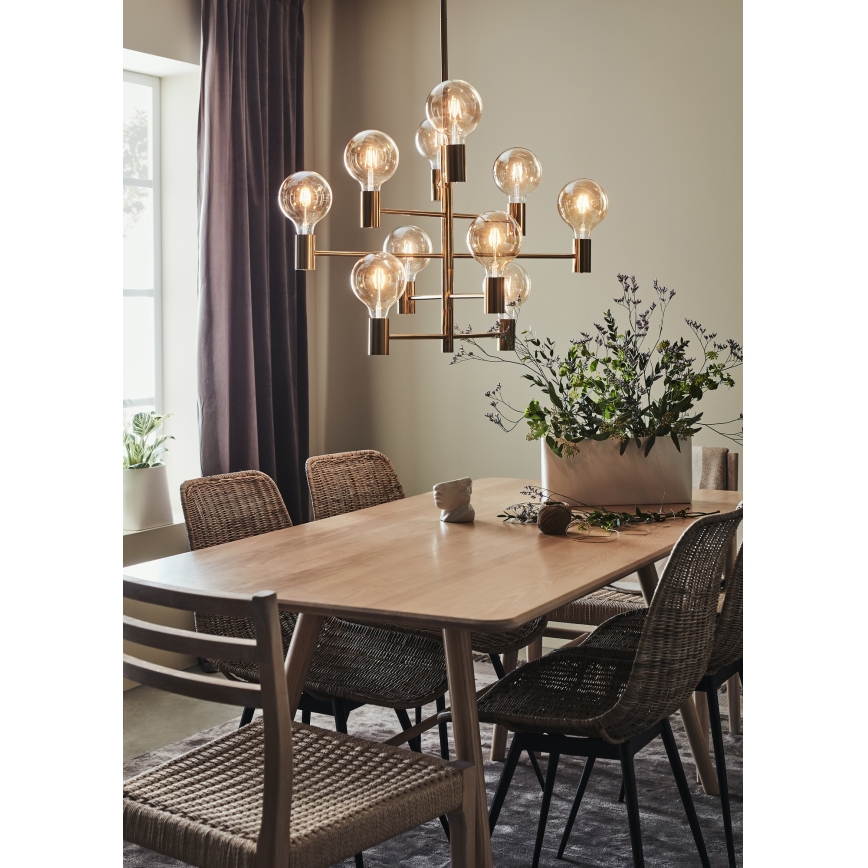 Markslöjd 108117 - Ljuskrona på stång PARIS 10xE27/60W/230V guld