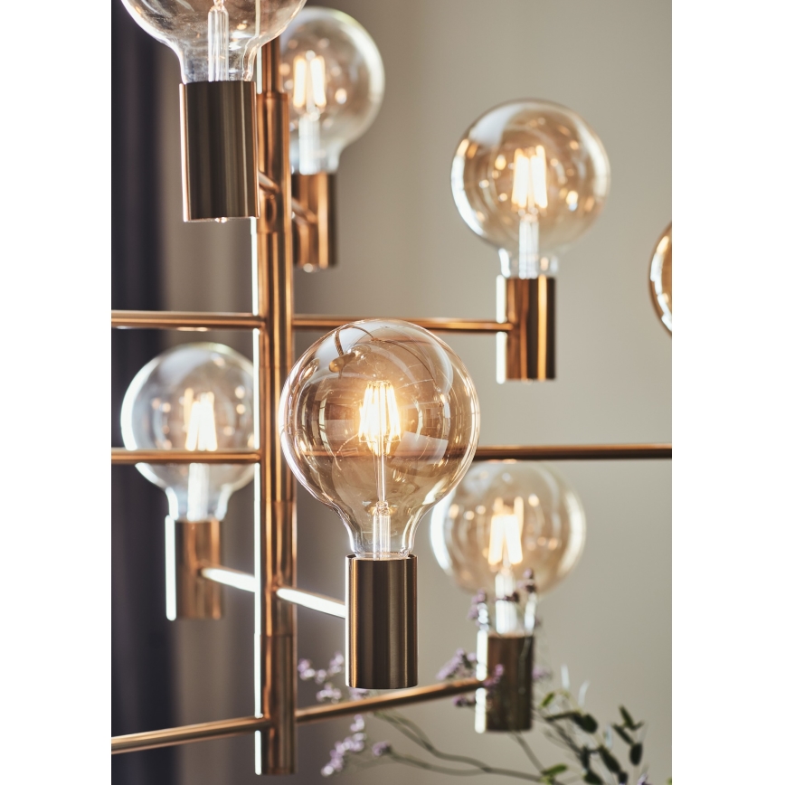 Markslöjd 108117 - Ljuskrona på stång PARIS 10xE27/60W/230V guld