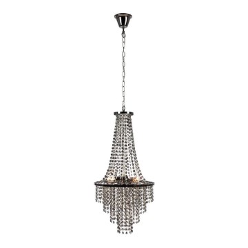 Markslöjd 108124 - Kristallkrona med snöre ALLINGTON 3xE14/25W/230V svart