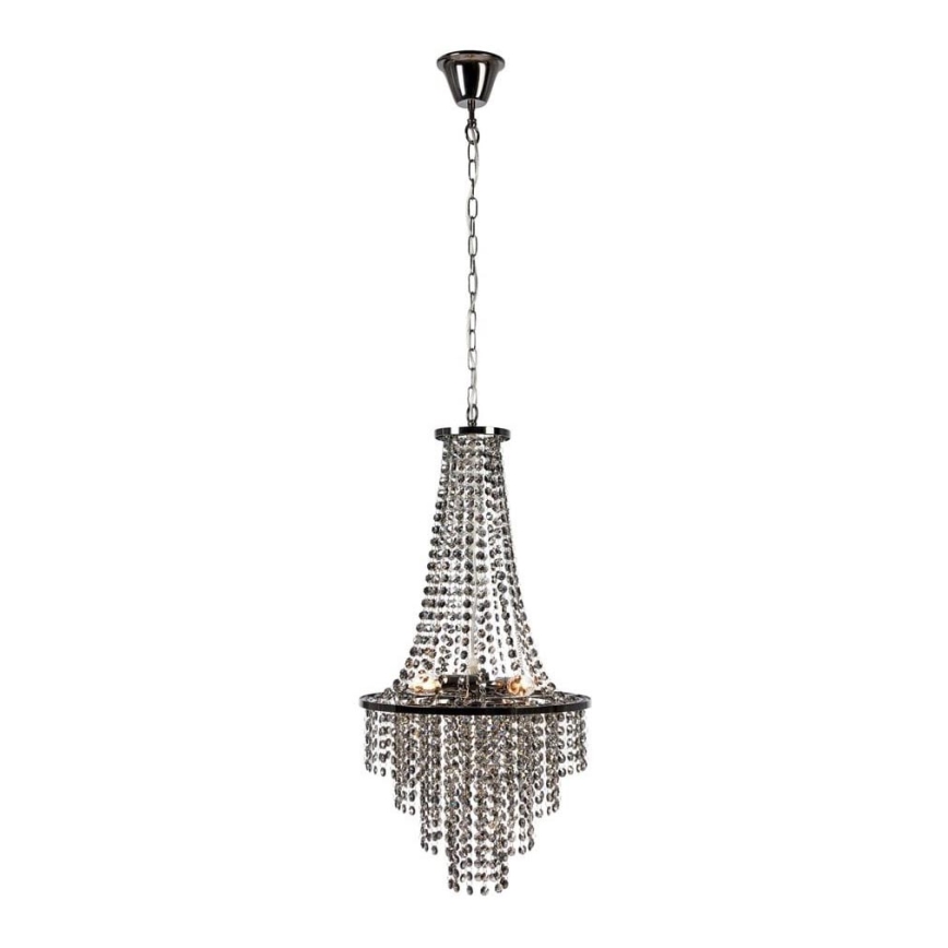 Markslöjd 108124 - Kristallkrona med snöre ALLINGTON 3xE14/25W/230V svart