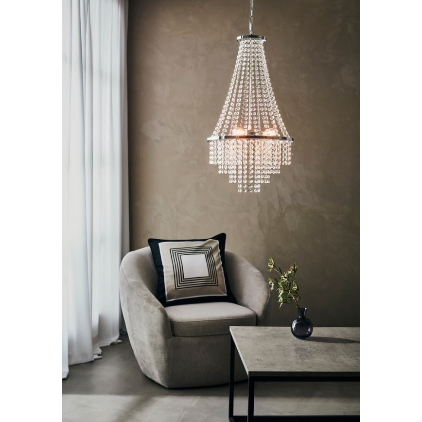 Markslöjd 108125 - Kristallkrona med snöre ALLINGTON 3xE14/25W/230V