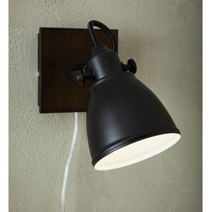 Markslöjd 108211 - Väggspotlight NATIVE 1xE14/18W/230V svart/brun