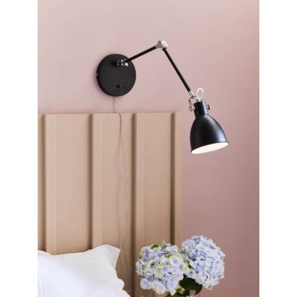 Markslöjd 108250 - Vägglampa  HOUSE 1xE14/40W/230V svart 