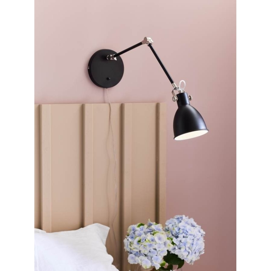 Markslöjd 108250 - Vägglampa  HOUSE 1xE14/40W/230V svart 