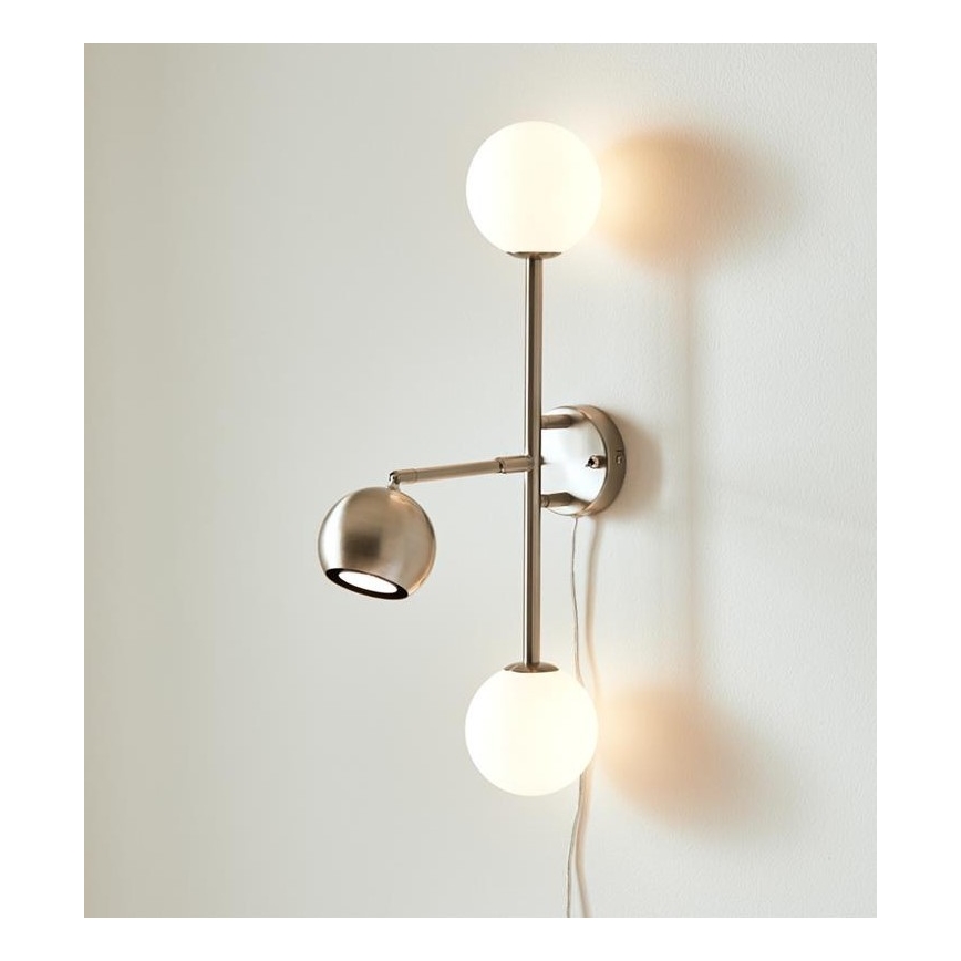 Markslöjd 108256 - Vägglampa BESIDE 2xG9/20W/230V + 1xGU10/7W/230V matt krom