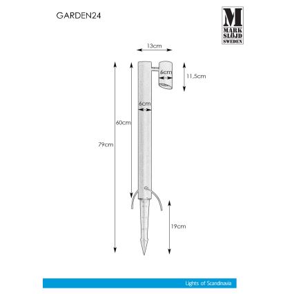 Markslöjd 108485 - LED-lampa för utomhusbruk GARDEN24 LED/6W/24V 60 cm IP44 svart