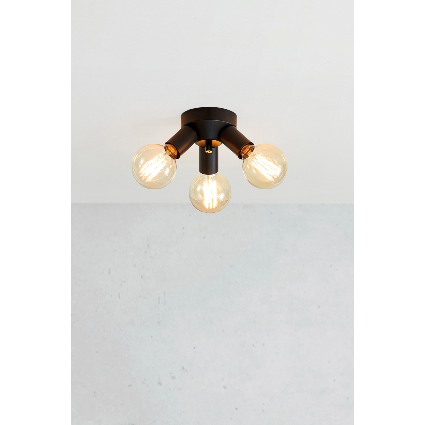 Markslöjd 108549 - Taklampa MAZZO 3xE27/40W/230V svart