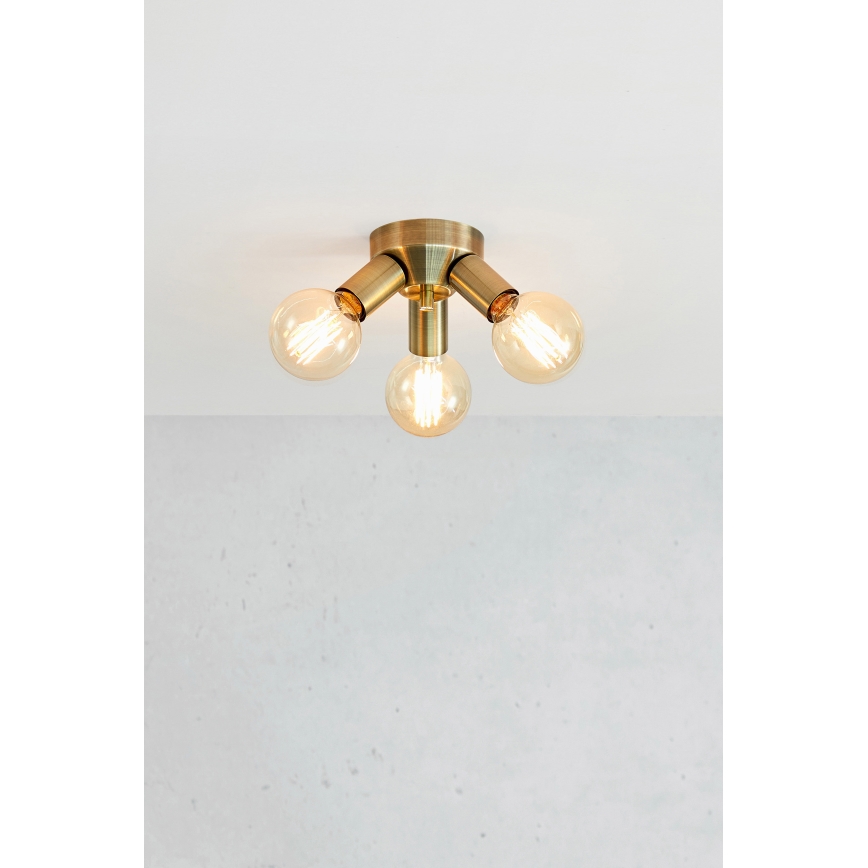 Markslöjd 108550 - Taklampa MAZZO 3xE27/40W/230V mässing